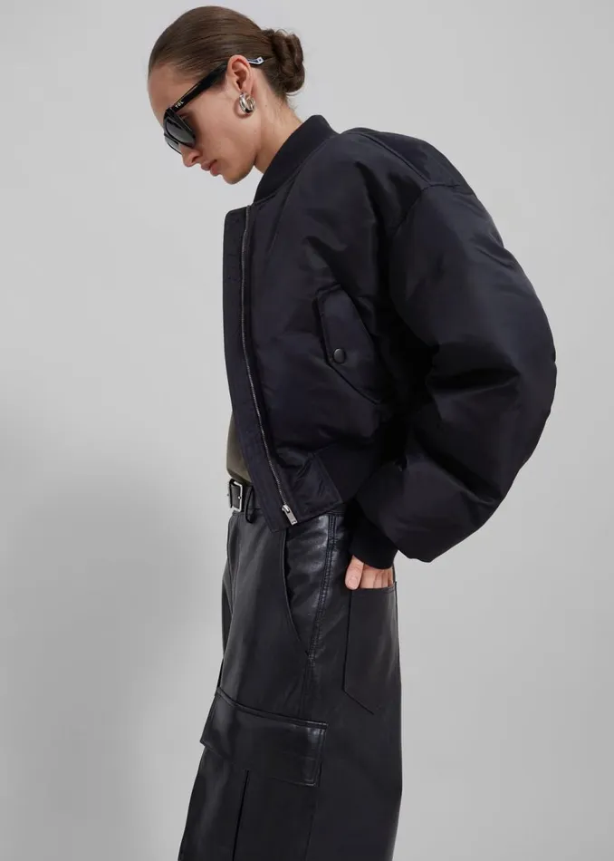 Women The Frankie Shop Outerwear Houghton Cropped Bomber Black