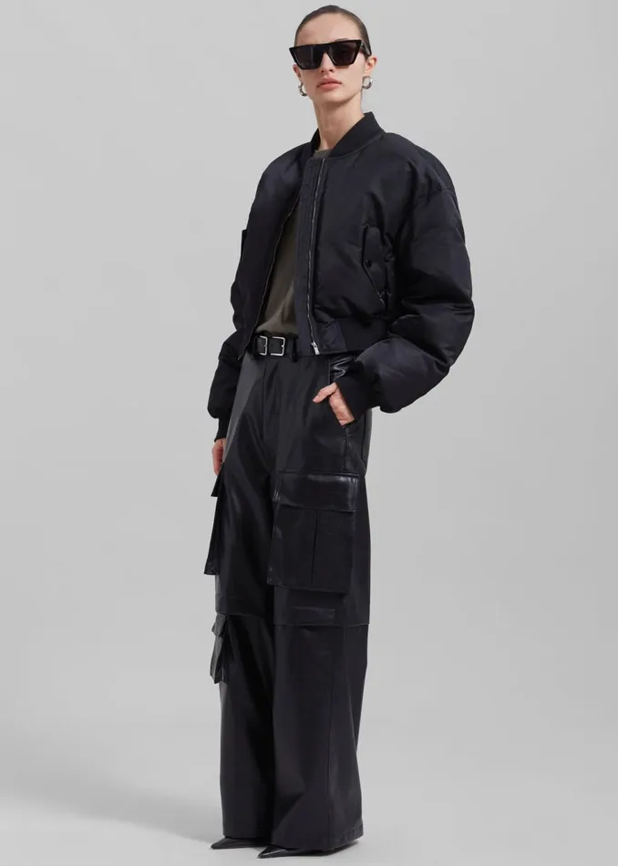 Women The Frankie Shop Outerwear Houghton Cropped Bomber Black