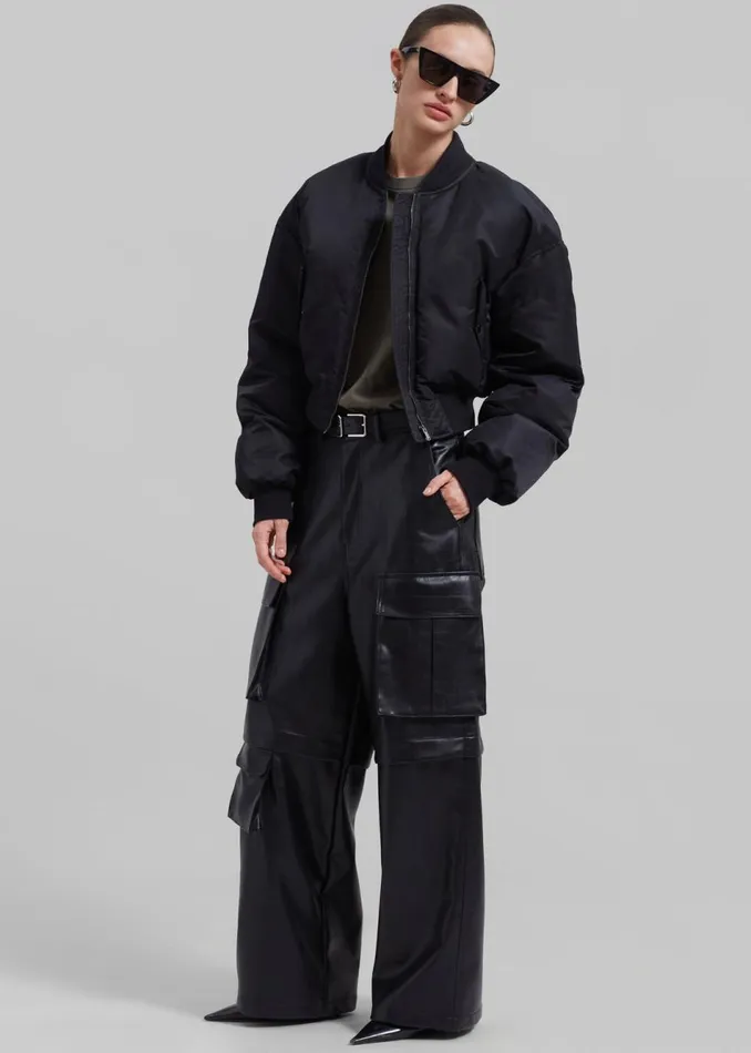 Women The Frankie Shop Outerwear Houghton Cropped Bomber Black
