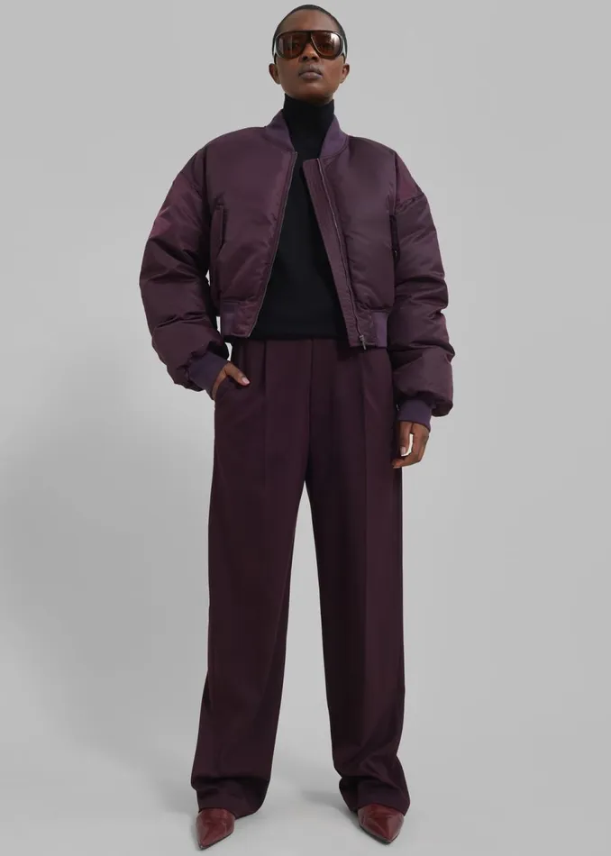 Women The Frankie Shop Outerwear Houghton Cropped Bomber Prune