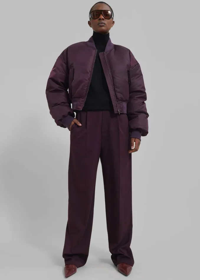 Women The Frankie Shop Outerwear Houghton Cropped Bomber Prune