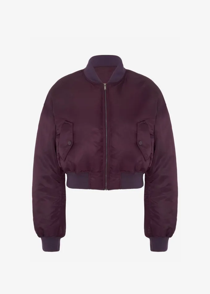 Women The Frankie Shop Outerwear Houghton Cropped Bomber Prune