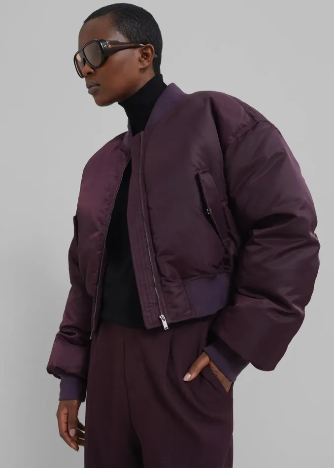 Women The Frankie Shop Outerwear Houghton Cropped Bomber Prune