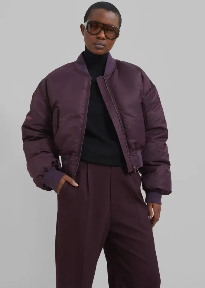 Women The Frankie Shop Outerwear Houghton Cropped Bomber Prune