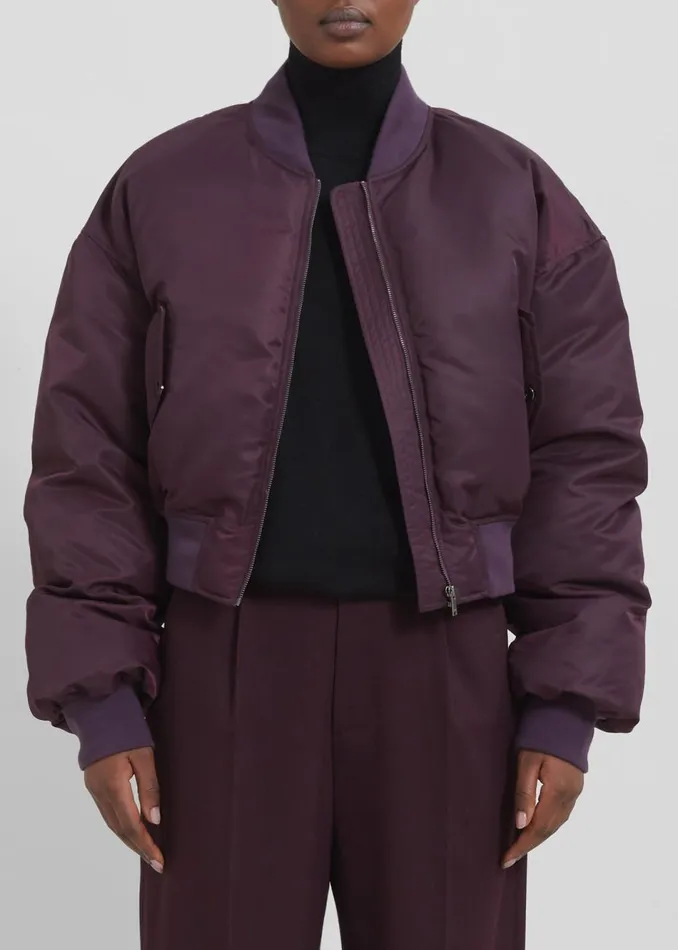 Women The Frankie Shop Outerwear Houghton Cropped Bomber Prune