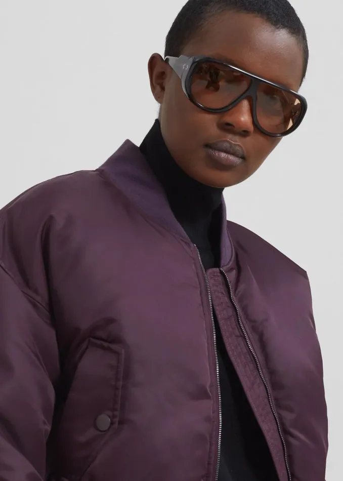Women The Frankie Shop Outerwear Houghton Cropped Bomber Prune