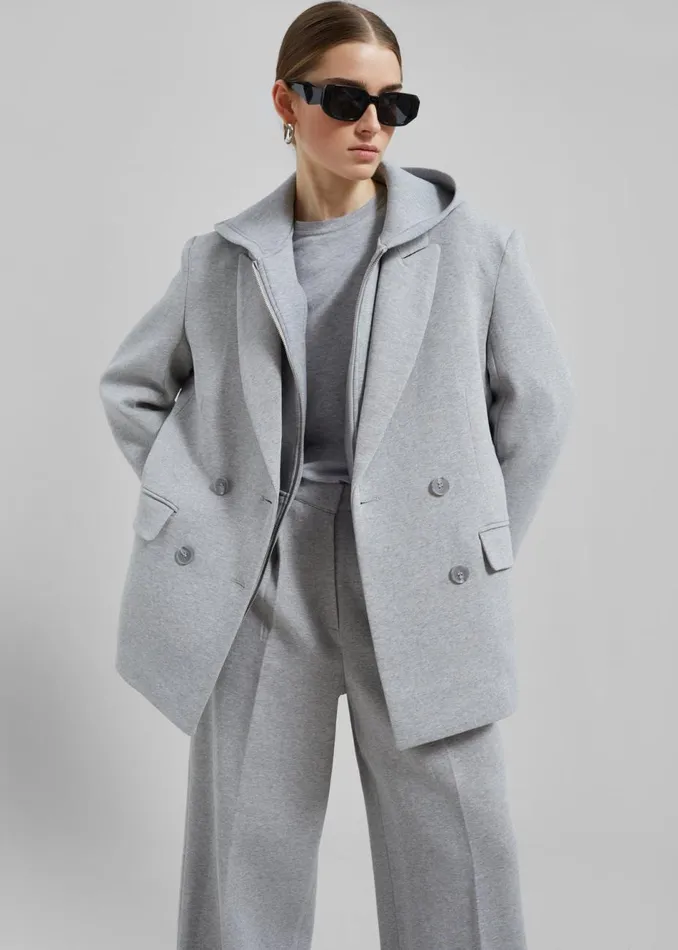 Women The Frankie Shop Outerwear Hutton Boxy Blazer Light Grey