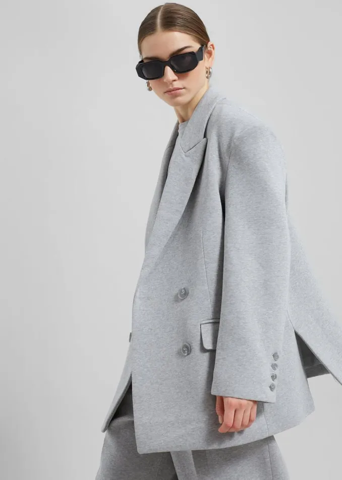 Women The Frankie Shop Outerwear Hutton Boxy Blazer Light Grey
