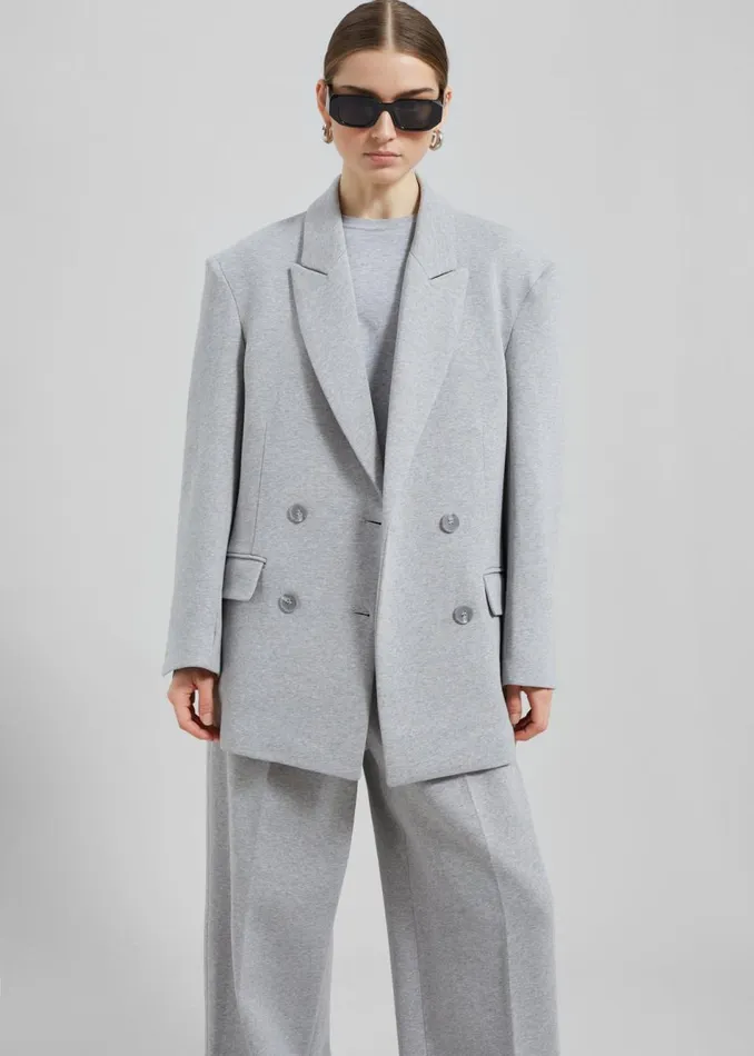 Women The Frankie Shop Outerwear Hutton Boxy Blazer Light Grey