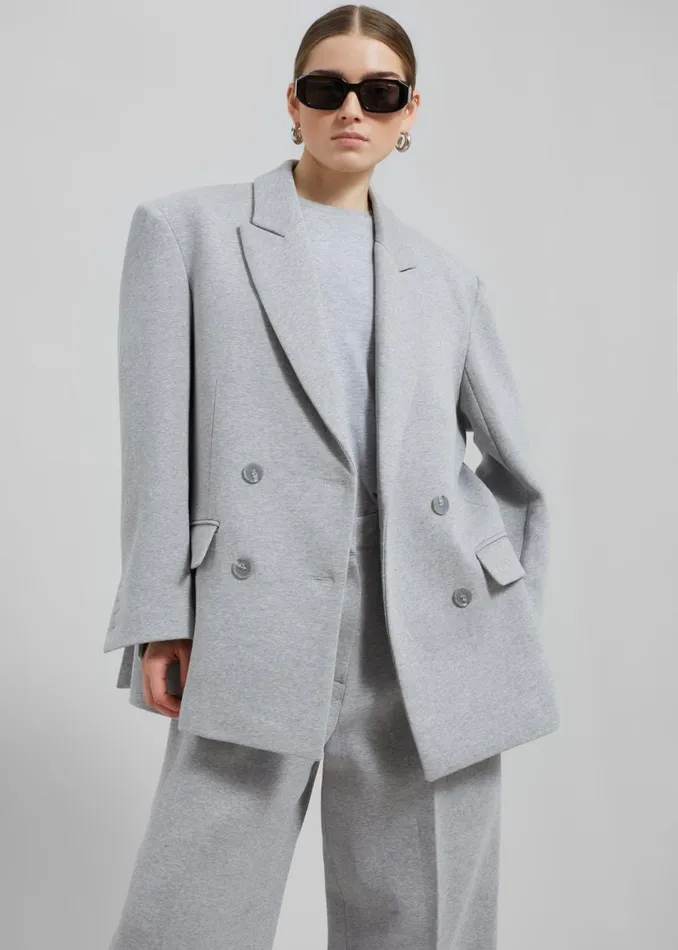 Women The Frankie Shop Outerwear Hutton Boxy Blazer Light Grey