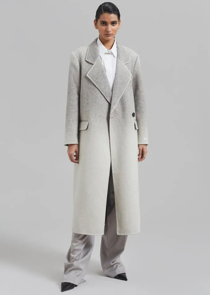 Women The Frankie Shop Outerwear Imani Ombre Wool Coat Grey