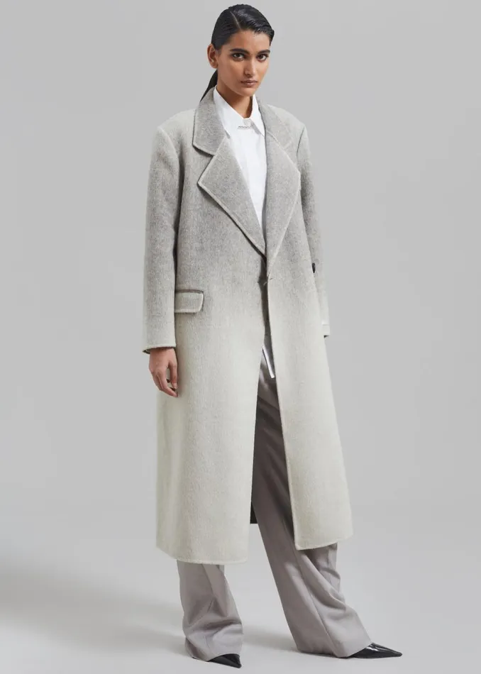 Women The Frankie Shop Outerwear Imani Ombre Wool Coat Grey