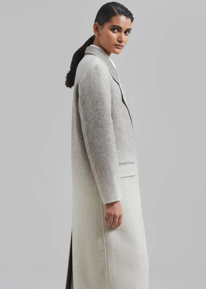 Women The Frankie Shop Outerwear Imani Ombre Wool Coat Grey