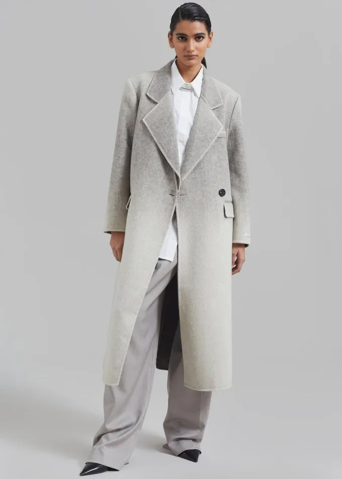 Women The Frankie Shop Outerwear Imani Ombre Wool Coat Grey