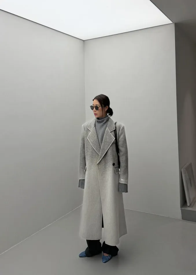 Women The Frankie Shop Outerwear Imani Ombre Wool Coat Grey