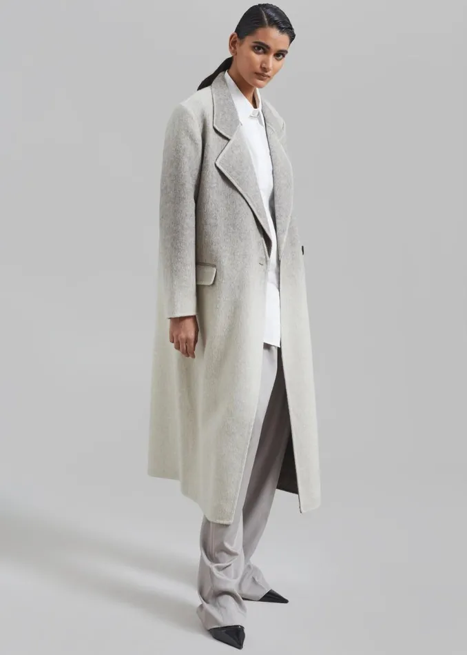 Women The Frankie Shop Outerwear Imani Ombre Wool Coat Grey