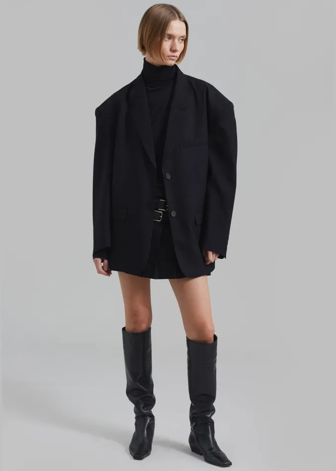 Women The Frankie Shop Outerwear Ingrid Oversized Blazer Black Stripe