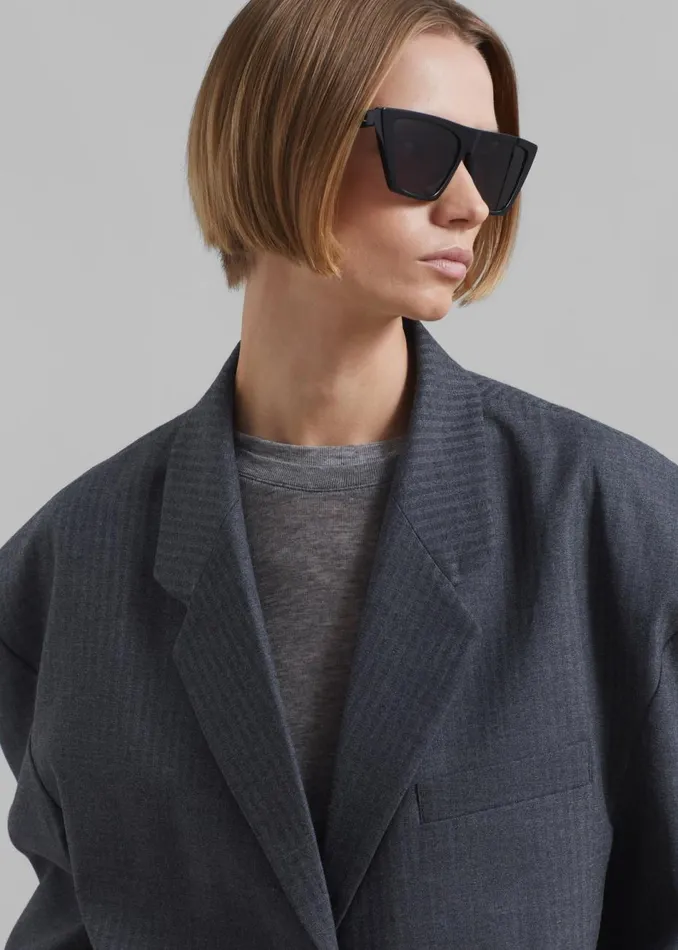 Women The Frankie Shop Outerwear Ingrid Oversized Blazer Grey Stripe