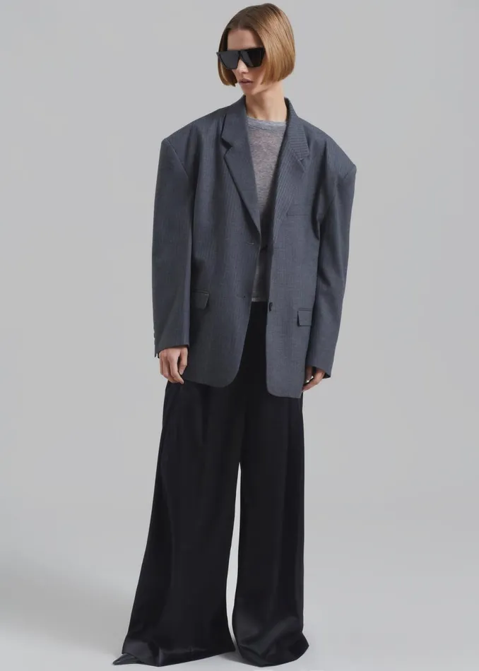 Women The Frankie Shop Outerwear Ingrid Oversized Blazer Grey Stripe