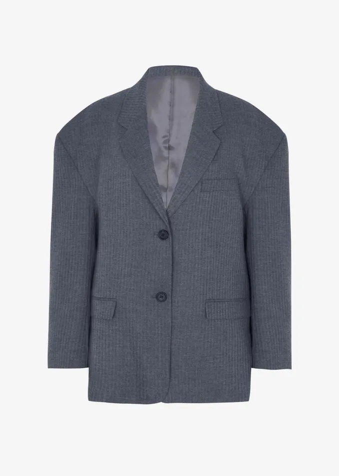 Women The Frankie Shop Outerwear Ingrid Oversized Blazer Grey Stripe
