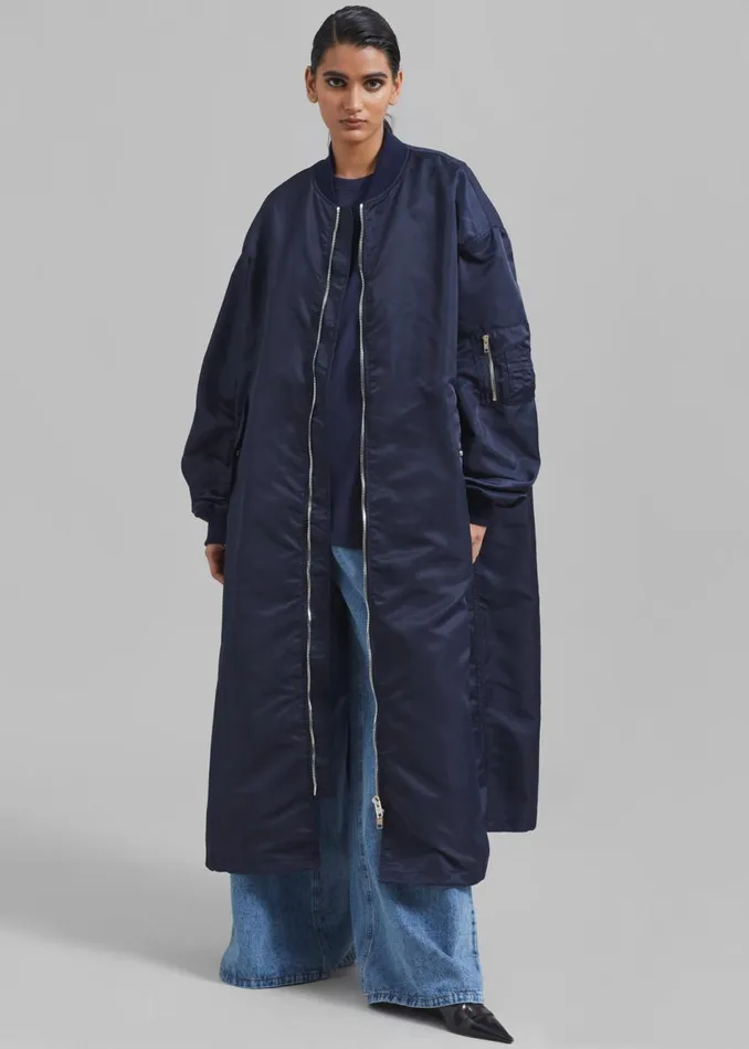 Women The Frankie Shop Outerwear Isaac Oversized Bomber Coat Navy