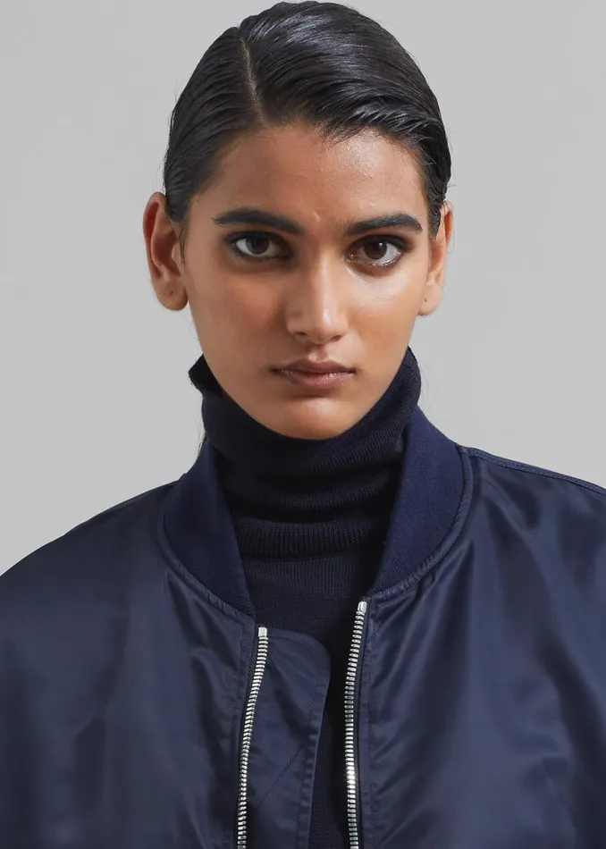 Women The Frankie Shop Outerwear Isaac Oversized Bomber Coat Navy