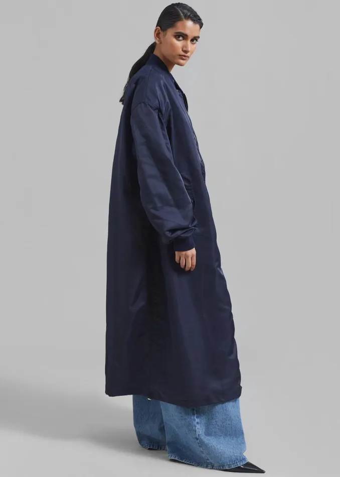 Women The Frankie Shop Outerwear Isaac Oversized Bomber Coat Navy