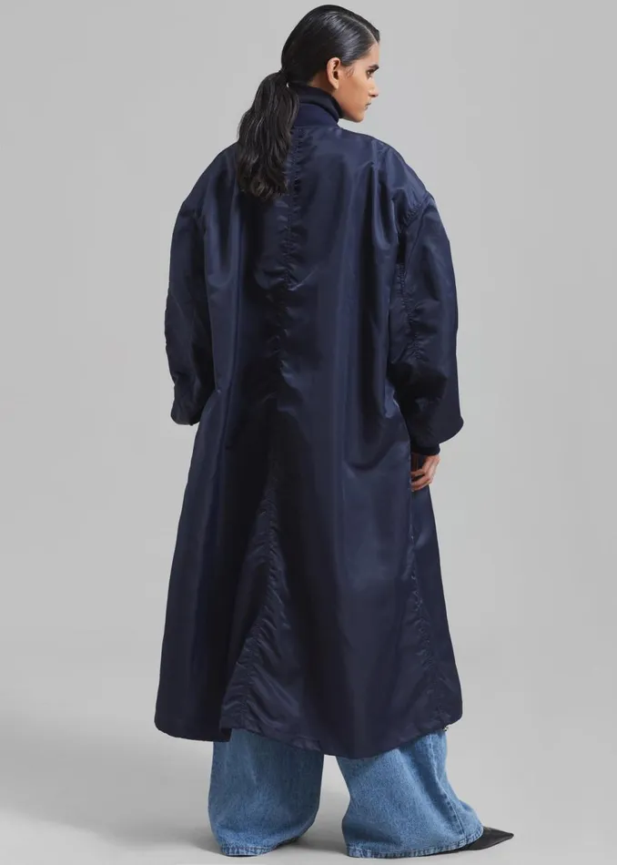 Women The Frankie Shop Outerwear Isaac Oversized Bomber Coat Navy