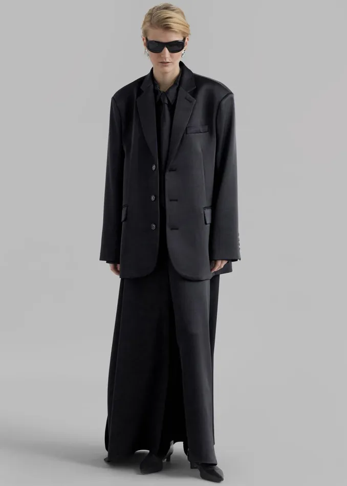Women The Frankie Shop Outerwear Isabel Satin Blazer Black