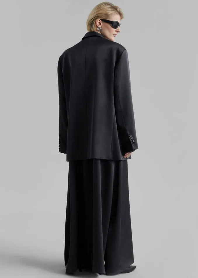 Women The Frankie Shop Outerwear Isabel Satin Blazer Black