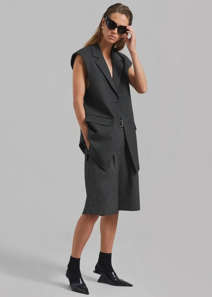 Women The Frankie Shop Outerwear Isara Vest Dark Grey Melange