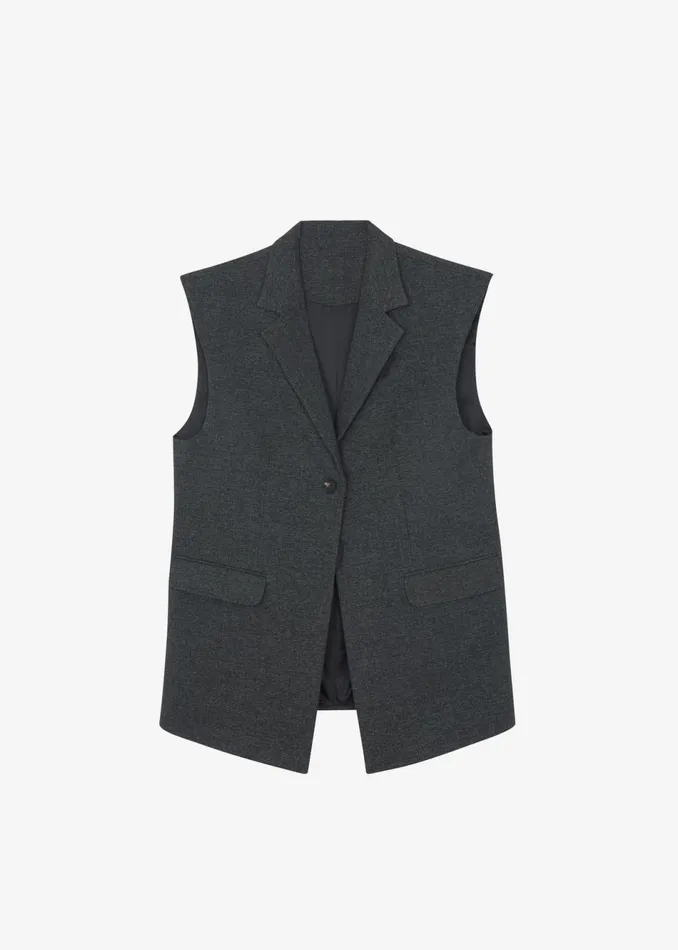 Women The Frankie Shop Outerwear Isara Vest Dark Grey Melange