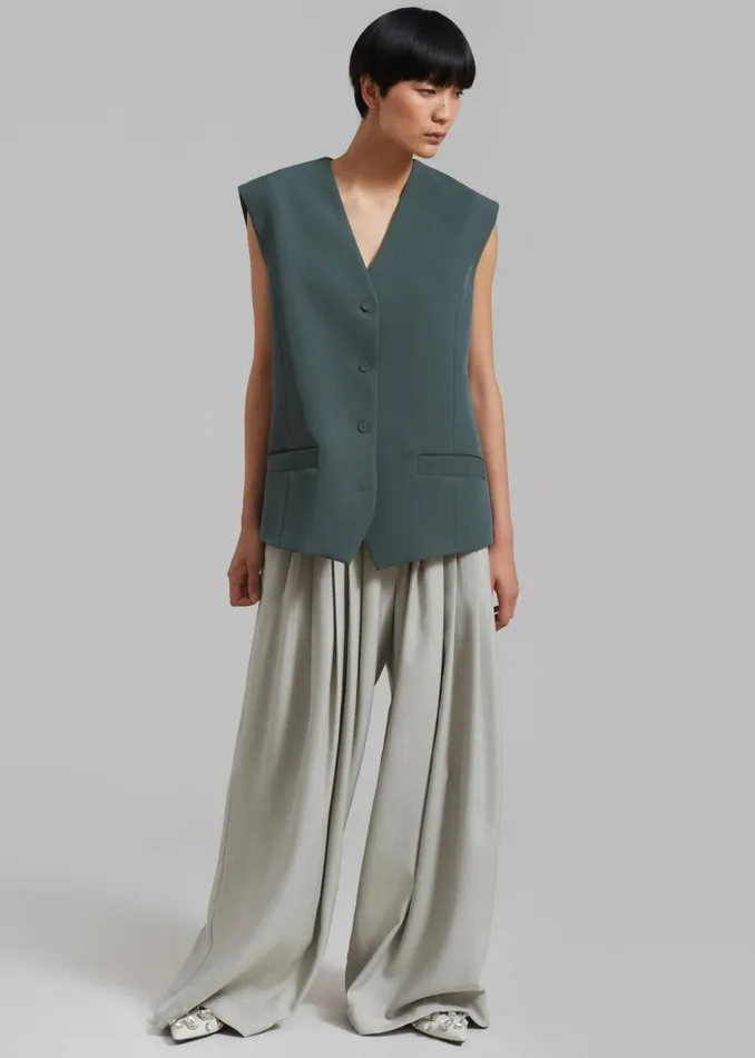Women The Frankie Shop Outerwear Isla Oversized Vest Bottle Green