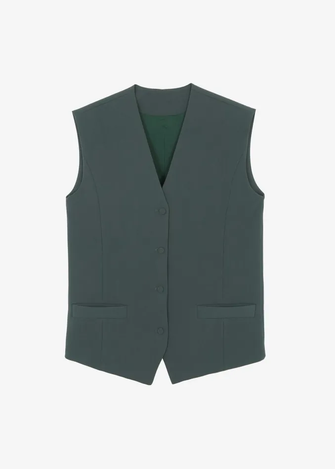 Women The Frankie Shop Outerwear Isla Oversized Vest Bottle Green