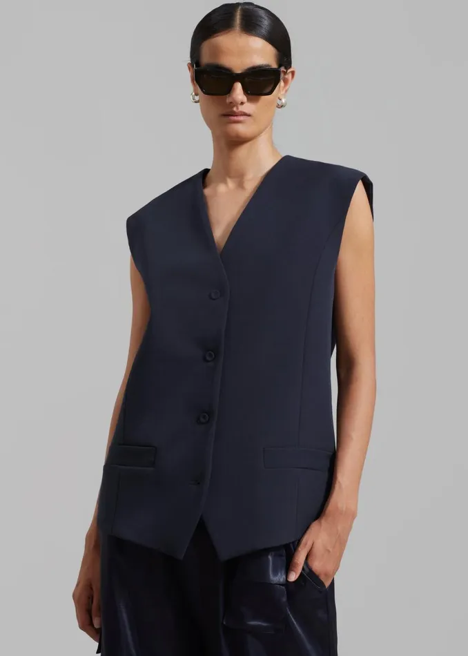 Women The Frankie Shop Outerwear Isla Oversized Vest Navy
