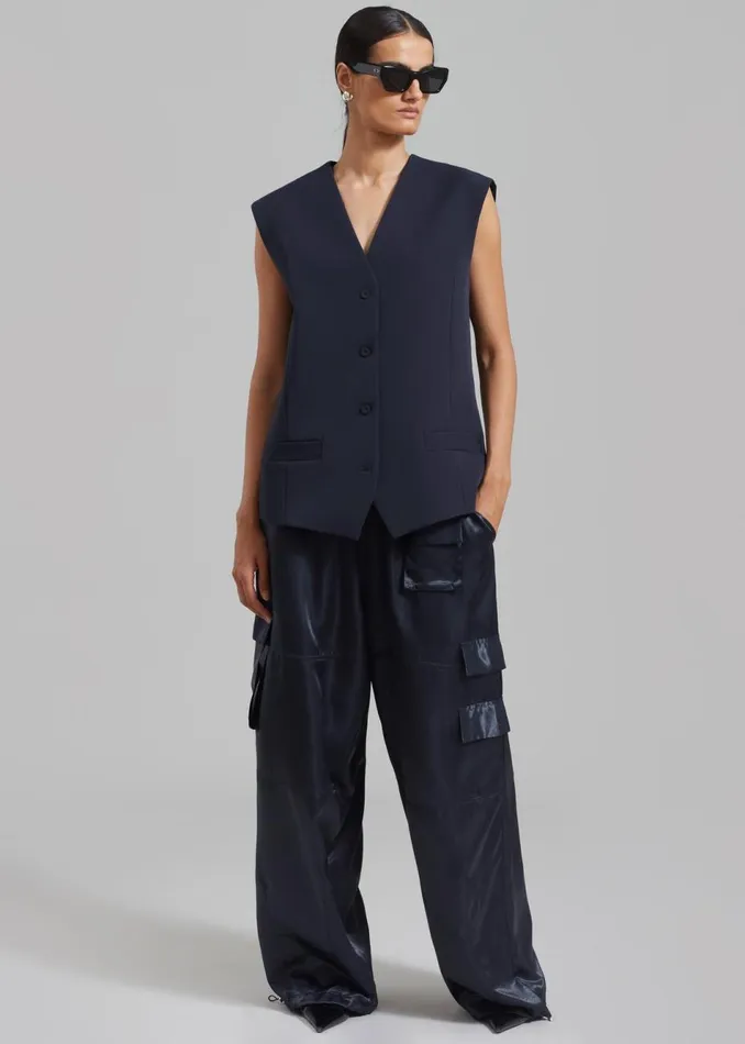 Women The Frankie Shop Outerwear Isla Oversized Vest Navy
