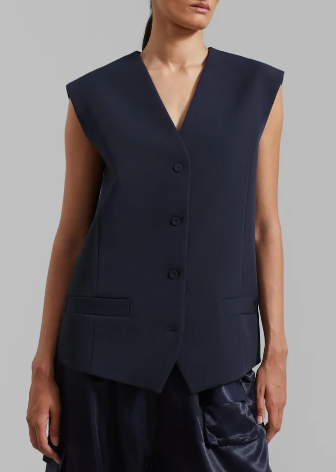 Women The Frankie Shop Outerwear Isla Oversized Vest Navy
