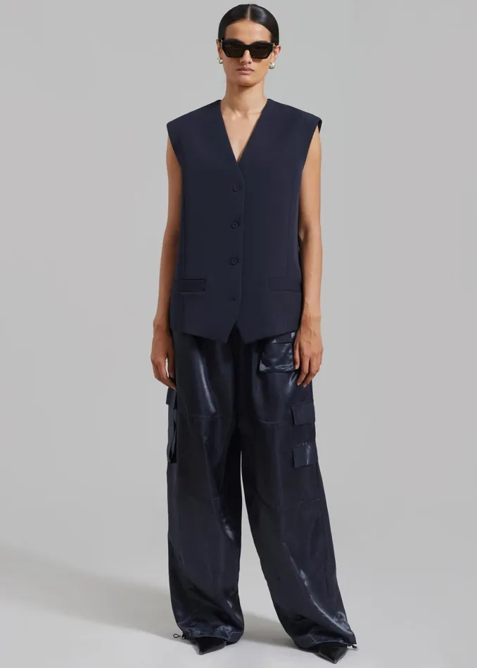 Women The Frankie Shop Outerwear Isla Oversized Vest Navy