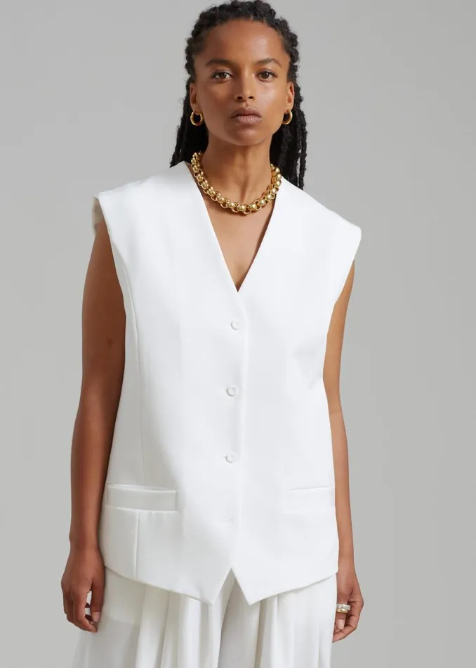 Women The Frankie Shop Outerwear Isla Oversized Vest White