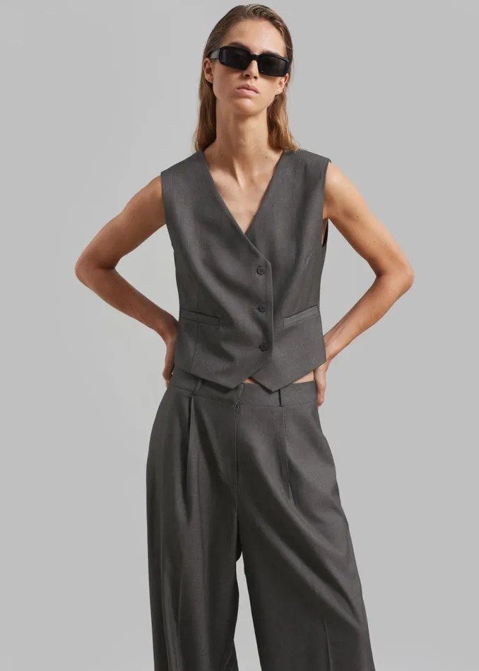 Women The Frankie Shop Outerwear Ivey Vest Grey Melange