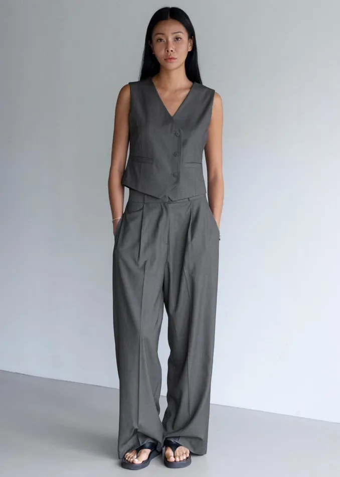Women The Frankie Shop Outerwear Ivey Vest Grey Melange