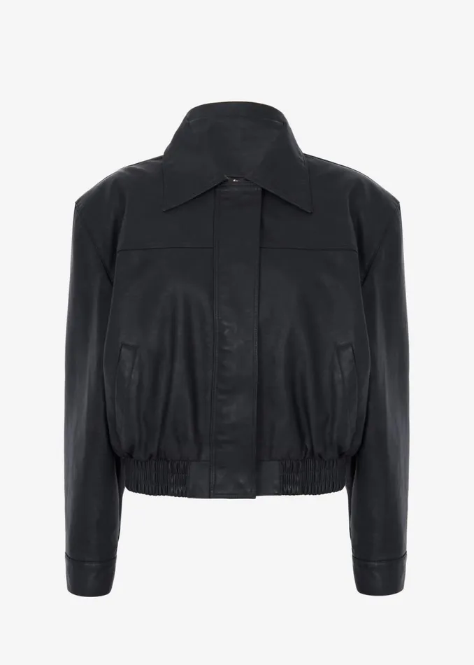Women The Frankie Shop Outerwear Jaden Faux Leather Bomber Black