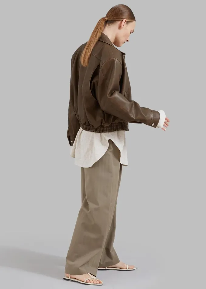 Women The Frankie Shop Outerwear Jaden Faux Leather Bomber Brown