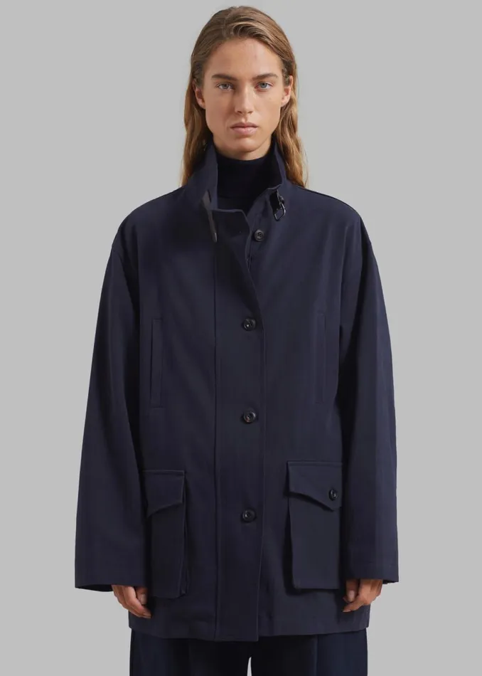 Women The Frankie Shop Outerwear James Cotton Jacket Navy