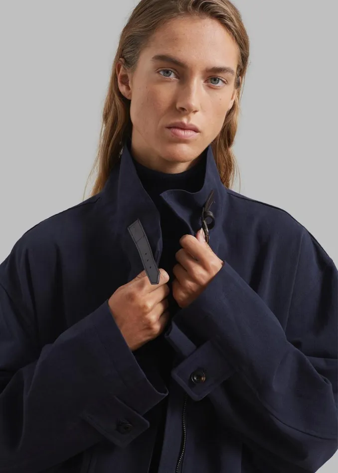 Women The Frankie Shop Outerwear James Cotton Jacket Navy