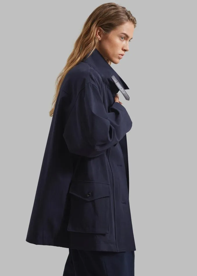 Women The Frankie Shop Outerwear James Cotton Jacket Navy