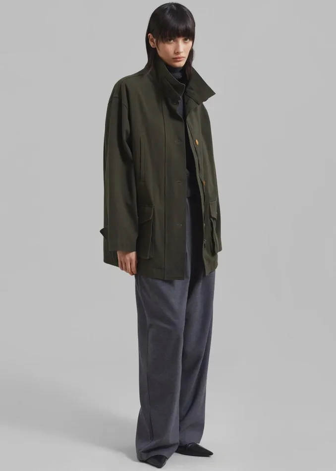 Women The Frankie Shop Outerwear James Cotton Jacket Olive