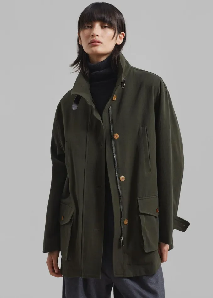 Women The Frankie Shop Outerwear James Cotton Jacket Olive