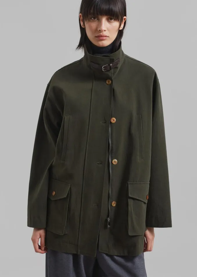 Women The Frankie Shop Outerwear James Cotton Jacket Olive