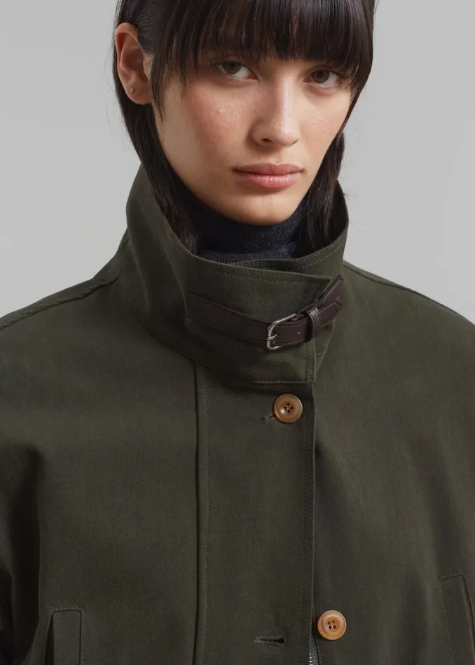Women The Frankie Shop Outerwear James Cotton Jacket Olive